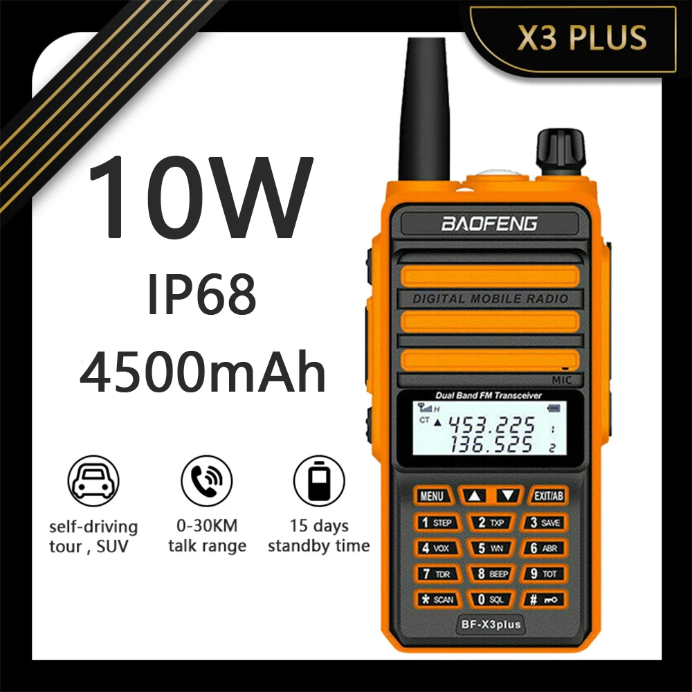 Портативная рация Baogfeng X3 Plus, большой радиус действия, трехдиапазонная Любительская CB радиоустановка, высокочастотный трансивер, улучшенна...
Портативная рация Baogfeng X3 Plus, большой радиус действия, трехдиапазонная Любительская CB радиоустановка, высокочастотный трансивер, улучшенна...