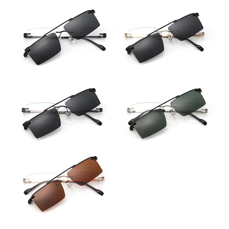 Men Rimless Spectacle Frame Magnetic Dual-Purpose Set of Square Myopia Hyperopia Prescription Eyeglasses with Polarized Lenses
Men Rimless Spectacle Frame Magnetic Dual-Purpose Set of Square Myopia Hyperopia Prescription Eyeglasses with Polarized Lenses