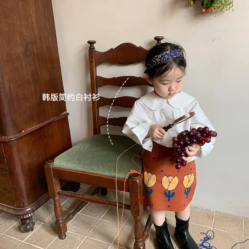 Children's shirt 2021 autumn new Korean girls' solid color baby collar white shirt long sleeve Lapel top
Children's shirt 2021 autumn new Korean girls' solid color baby collar white shirt long sleeve Lapel top