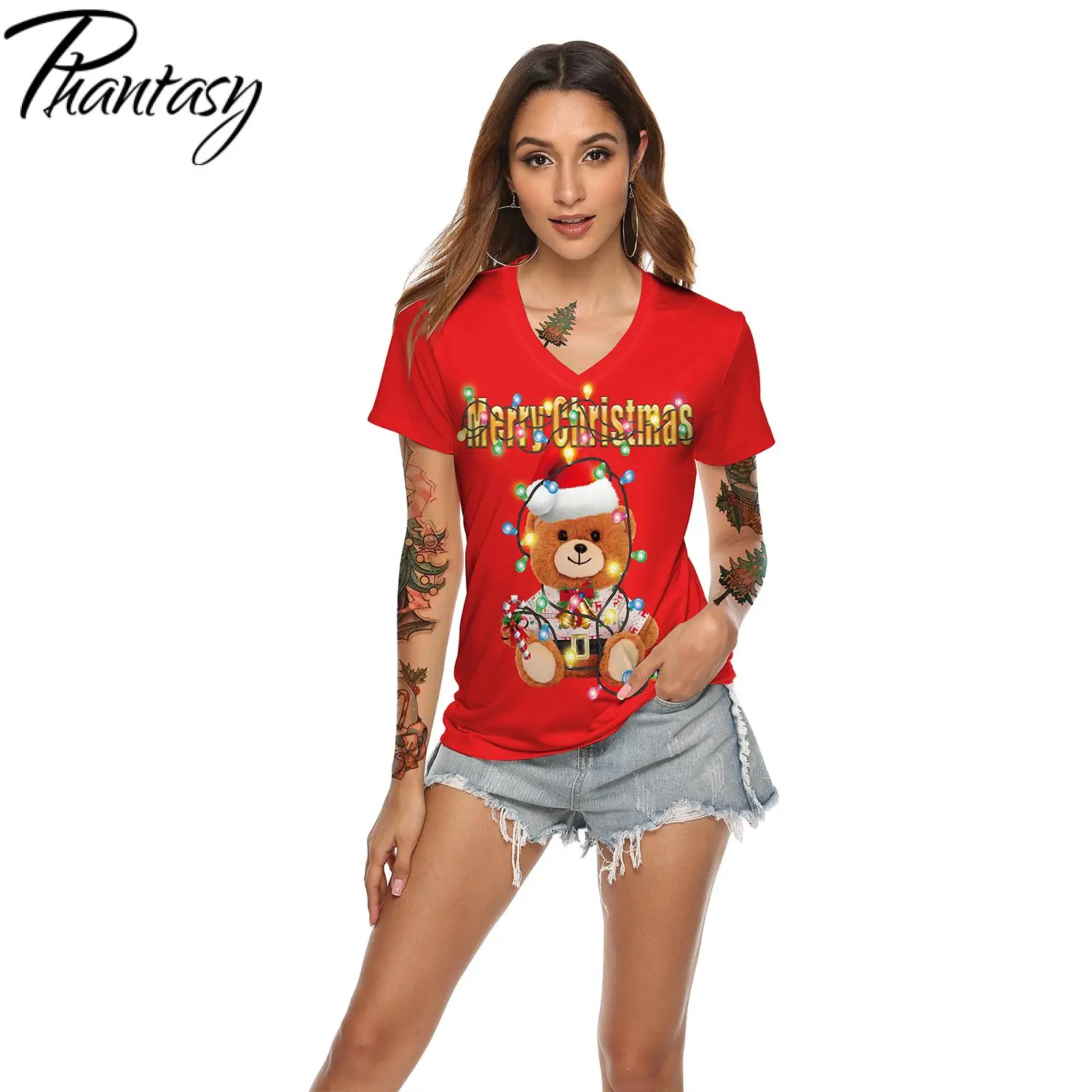Phantasy 2020 Fashion Christmas Santa Claus Bear Printed T-shirt Christmas Gift V-Neck Casual Tops S-XXL
Phantasy 2020 Fashion Christmas Santa Claus Bear Printed T-shirt Christmas Gift V-Neck Casual Tops S-XXL