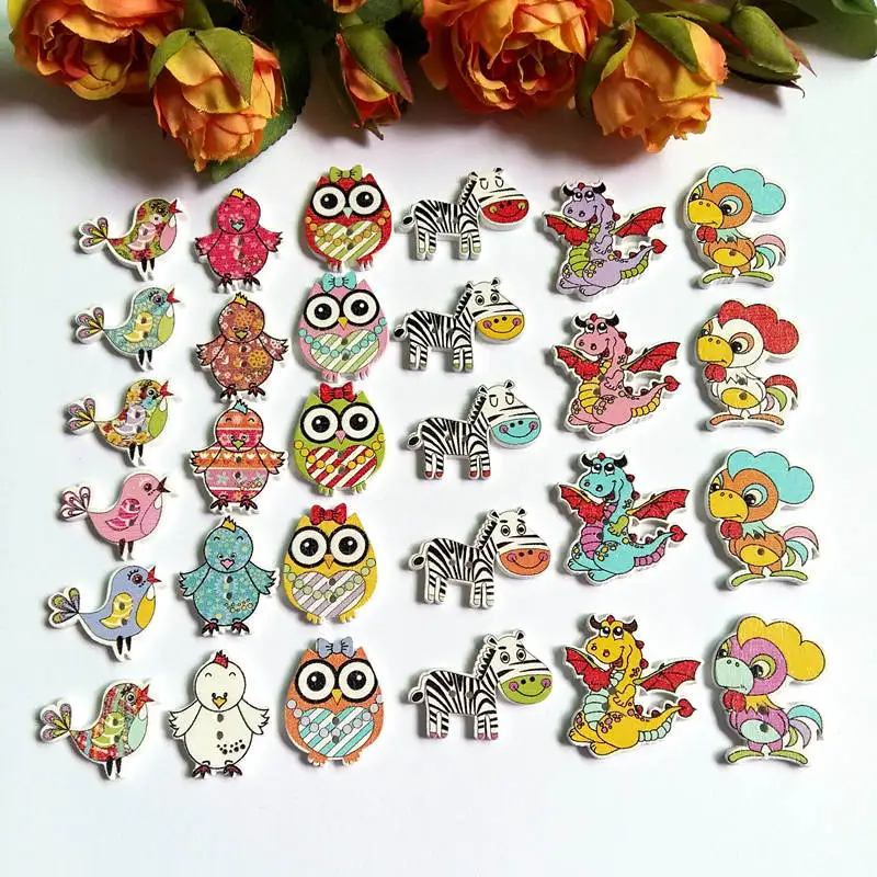 50pcs/lot Cartoon Shape Wood Buttons Scrapbooking Sewing DIY Multicolor Cute Decorative Buttons For Crafts
50pcs/lot Cartoon Shape Wood Buttons Scrapbooking Sewing DIY Multicolor Cute Decorative Buttons For Crafts