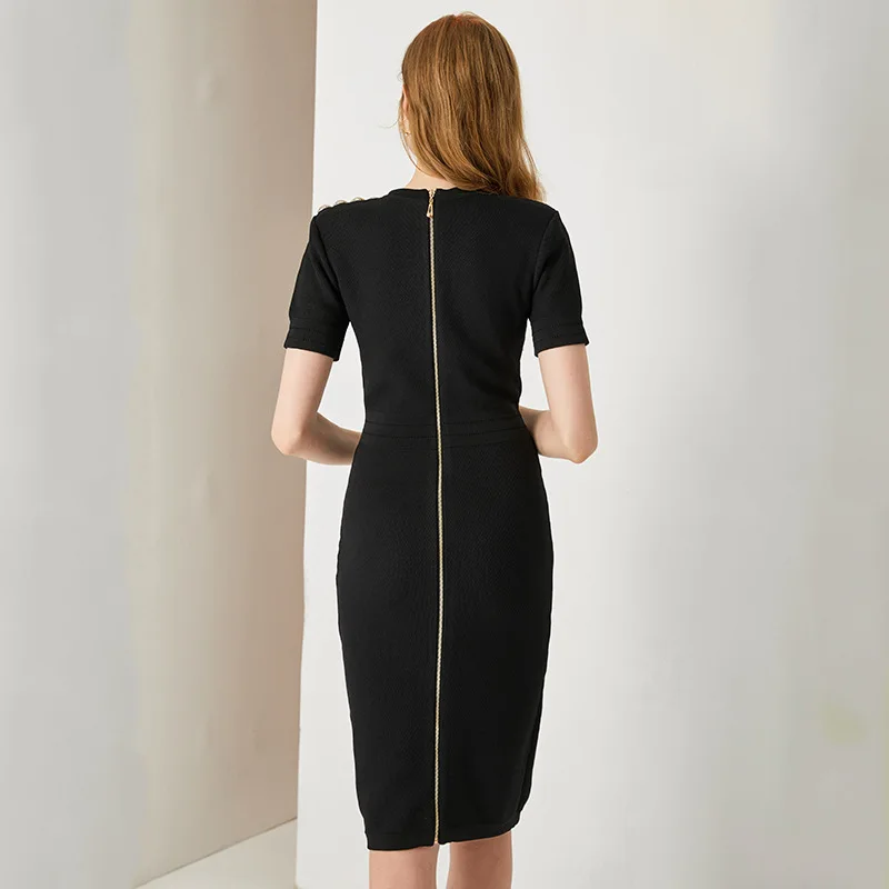 High waist and long skirt 2021 spring and autumn round neck bag hip solid color black knit temperament commuter dress European a
High waist and long skirt 2021 spring and autumn round neck bag hip solid color black knit temperament commuter dress European a