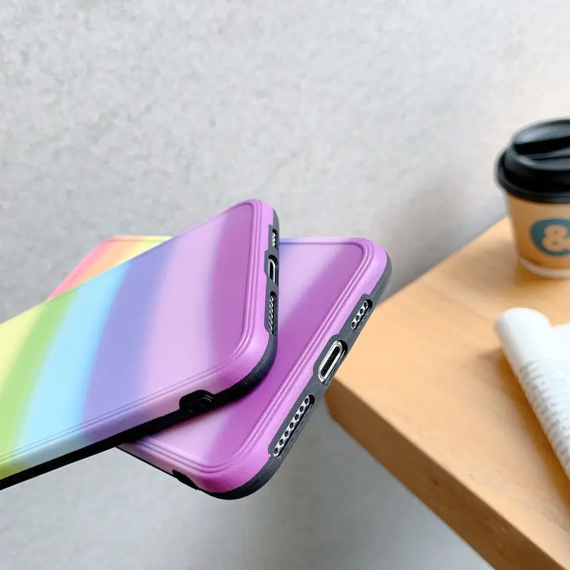 For IPhone SE 2020 Gradient Rainbow Color Phone Case for IPhone 11 Pro Max XR XS Max X 7 8 Plus Camera Protection Soft Cover
For IPhone SE 2020 Gradient Rainbow Color Phone Case for IPhone 11 Pro Max XR XS Max X 7 8 Plus Camera Protection Soft Cover