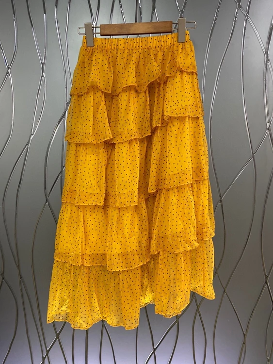 2021 new women fashion elastic waist layer lotus leaf stitching polka dot all-match mid-length skirt 608
2021 new women fashion elastic waist layer lotus leaf stitching polka dot all-match mid-length skirt 608