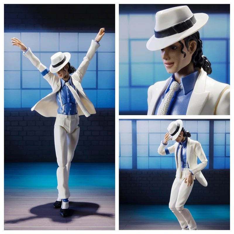 SHF Michael Jackson Action Figure Michael Smooth Criminal Moonwalk Action Figure Model Toy Doll Gift