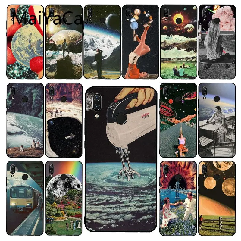 Чехол для телефона Maiyaca Trippy Art aestic Space Moon Xiaomi Redmi4X 6A 9 note pro 5Plus Note4 Note5 7 Note6Pro 8T|Бамперы|