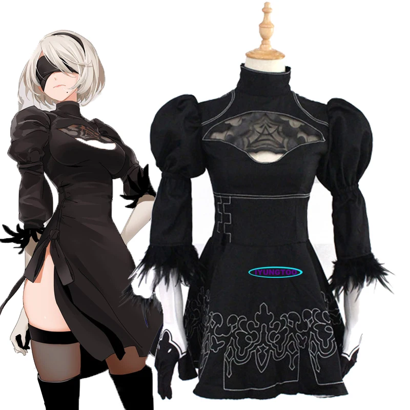 

Костюм для косплея Nie Automata YoRHa No. 2, тип B, сексуальный черный наряд 2B, костюм для аниме-игр, Женский нарядный костюм для вечеринки на Хэллоуин