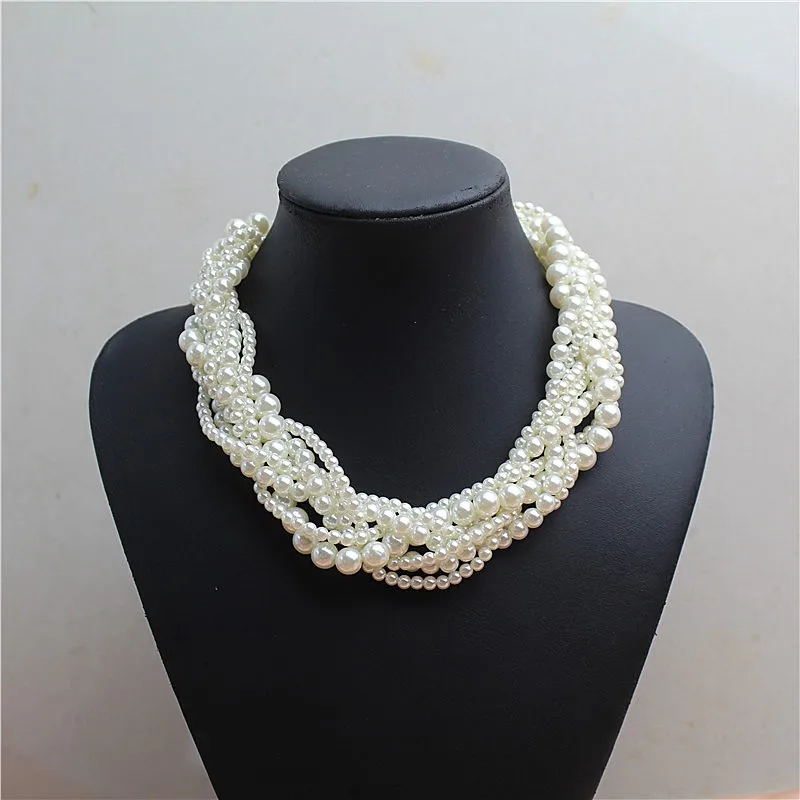 Euramerican new style acrylic pearl braids necklace exaggerated temperament female choker chain
Euramerican new style acrylic pearl braids necklace exaggerated temperament female choker chain