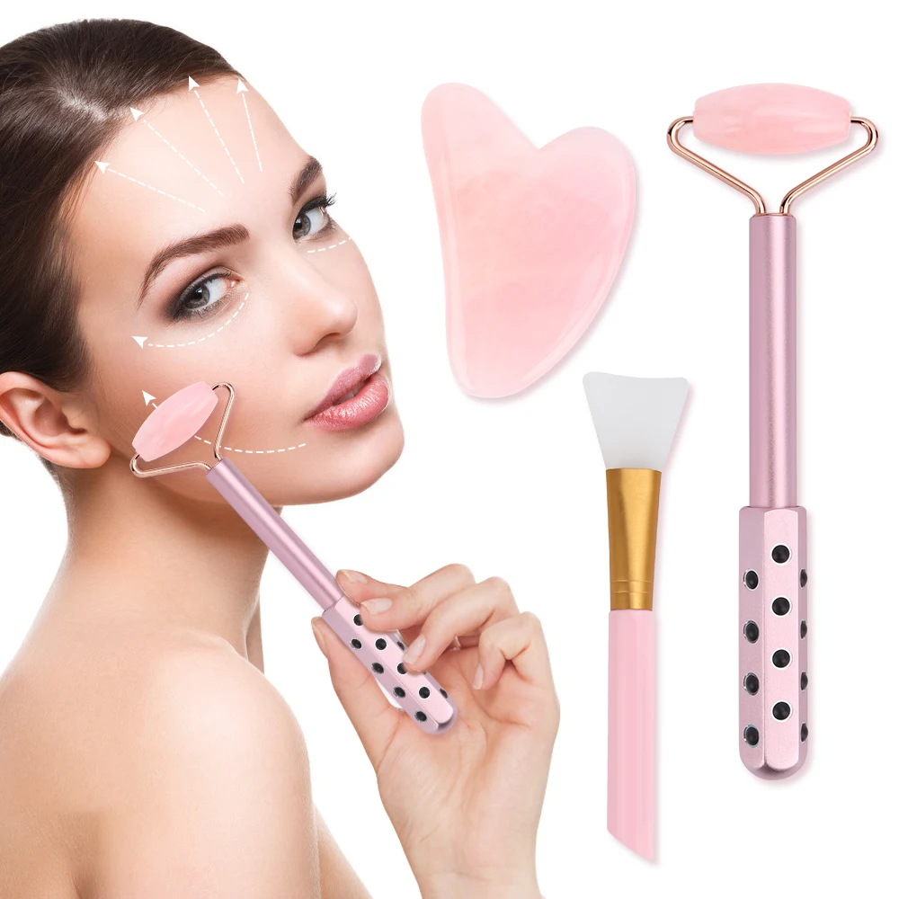 Germanium Metal Roller Facial Gua Sha Massage Tools Jade Stone Face Lifting Gua Sha Scraper Roller Massager with Mask Brush Sets
Germanium Metal Roller Facial Gua Sha Massage Tools Jade Stone Face Lifting Gua Sha Scraper Roller Massager with Mask Brush Sets