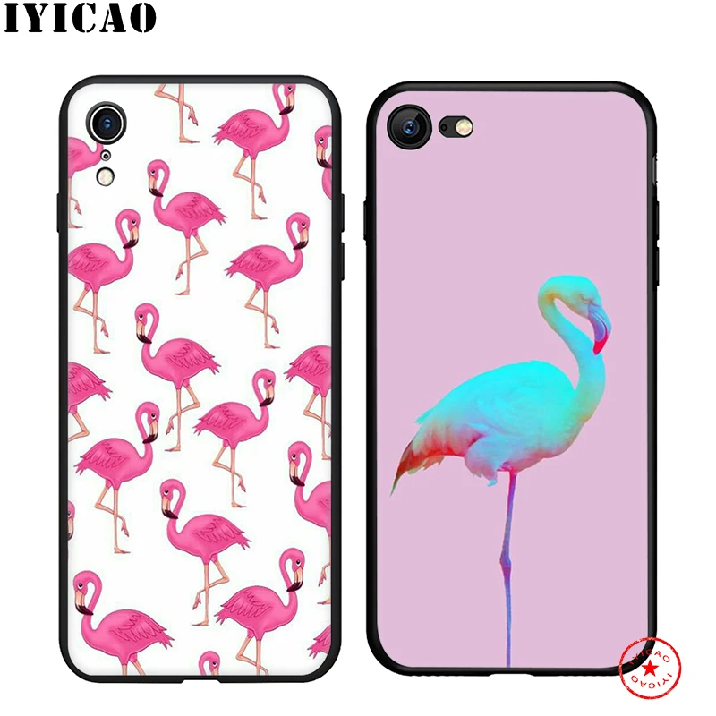 IYICAO flamingo Natural Soft Case for iphone 11 Pro Xr Xs Max 6 6s 7 8 Plus 5 5s Se Silicone TPU |