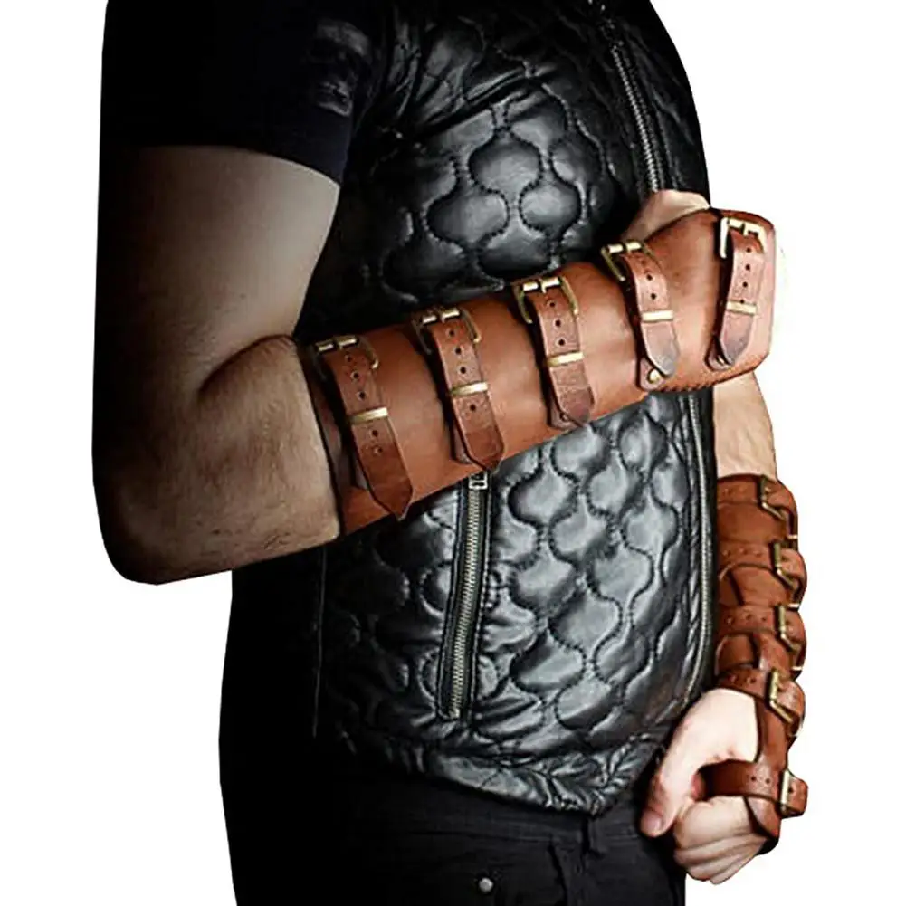 Archer Arm Bracers Leather Wrist Splint Steampunk Gloves For Men Hunting Shooting Cosplay Adjustable Hand Costume(Black/Brown)
Archer Arm Bracers Leather Wrist Splint Steampunk Gloves For Men Hunting Shooting Cosplay Adjustable Hand Costume(Black/Brown)