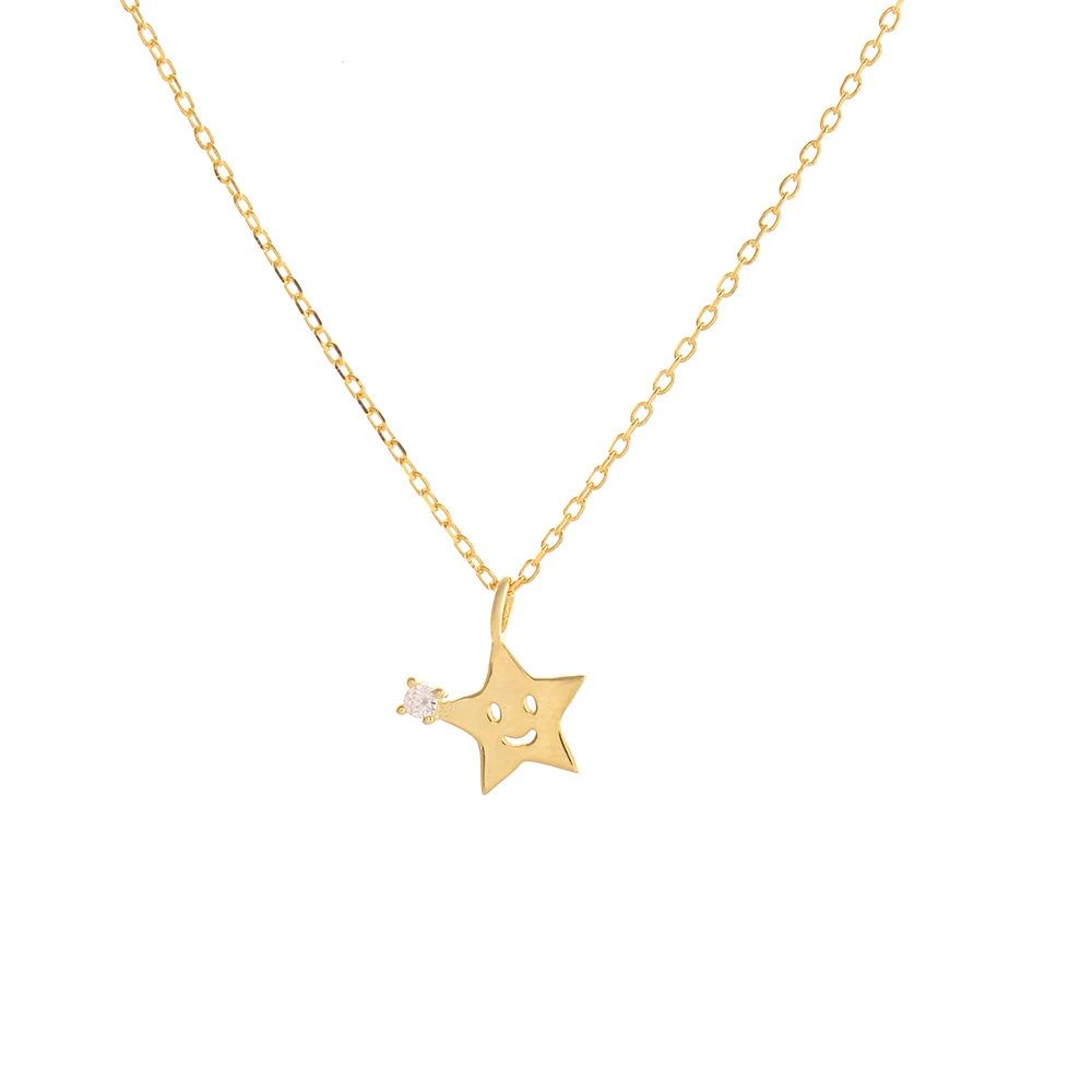 925 Sterling Silver Korean Version Simple Cartoon Star Pendant Clavicle Chain Necklace Women Cute Birthday Party Jewelry Gift 
925 Sterling Silver Korean Version Simple Cartoon Star Pendant Clavicle Chain Necklace Women Cute Birthday Party Jewelry Gift