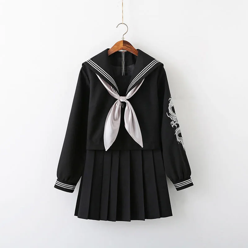 Anbenser Black JK Uniform Summer Short/long Sleeve Japanese School Uniforms Girls Sailor Sets Pleated Skirt JK Uniform
Anbenser Black JK Uniform Summer Short/long Sleeve Japanese School Uniforms Girls Sailor Sets Pleated Skirt JK Uniform