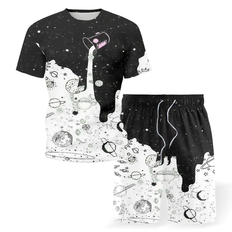 2021 new men's T-shirt + shorts suit summer beach style 3D cool design O-neck fashion casual oversized knitted sportswear
2021 new men's T-shirt + shorts suit summer beach style 3D cool design O-neck fashion casual oversized knitted sportswear