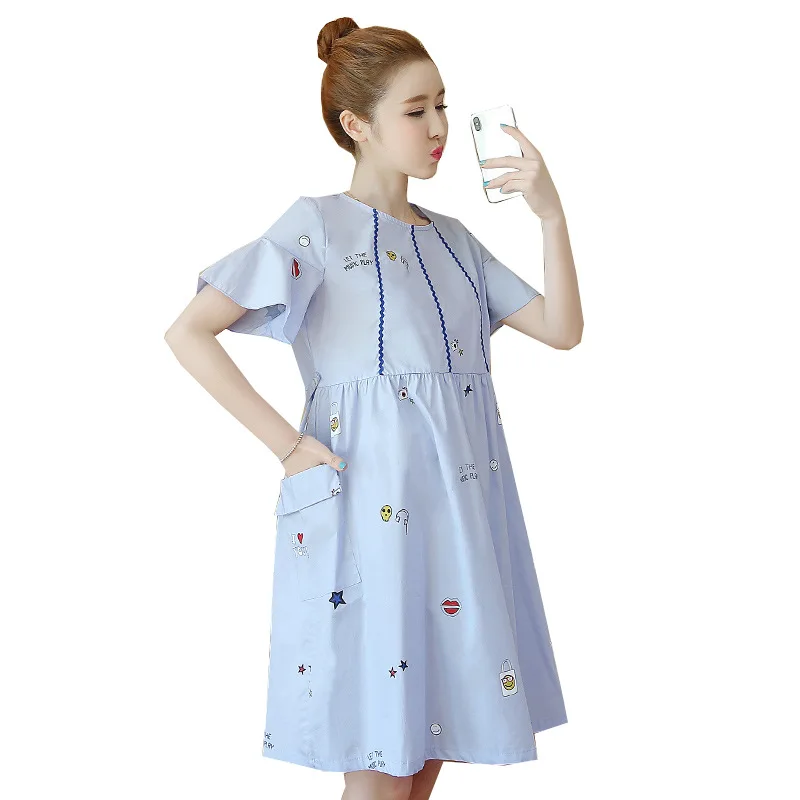 Pragnancy Dresses Summer Dress Korean Version White Maternity Dresses Medium-length Loose Short Sleeved Maternity Clothes
Pragnancy Dresses Summer Dress Korean Version White Maternity Dresses Medium-length Loose Short Sleeved Maternity Clothes