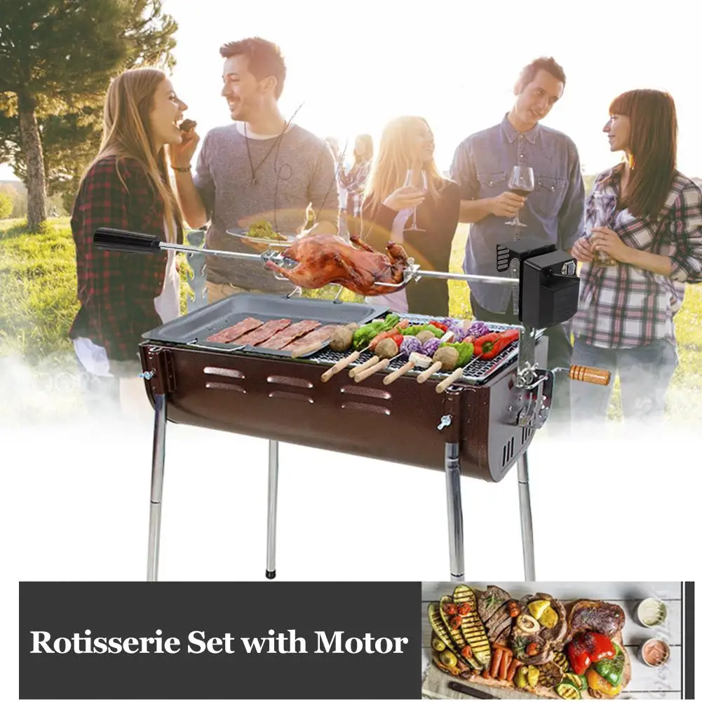 Automatic BBQ Grill Rotisserie Kit Stainless Steel Electric BBQ Motor Outdoor Roaster Pig Chicken Beef Camping Cooking Tools
Automatic BBQ Grill Rotisserie Kit Stainless Steel Electric BBQ Motor Outdoor Roaster Pig Chicken Beef Camping Cooking Tools