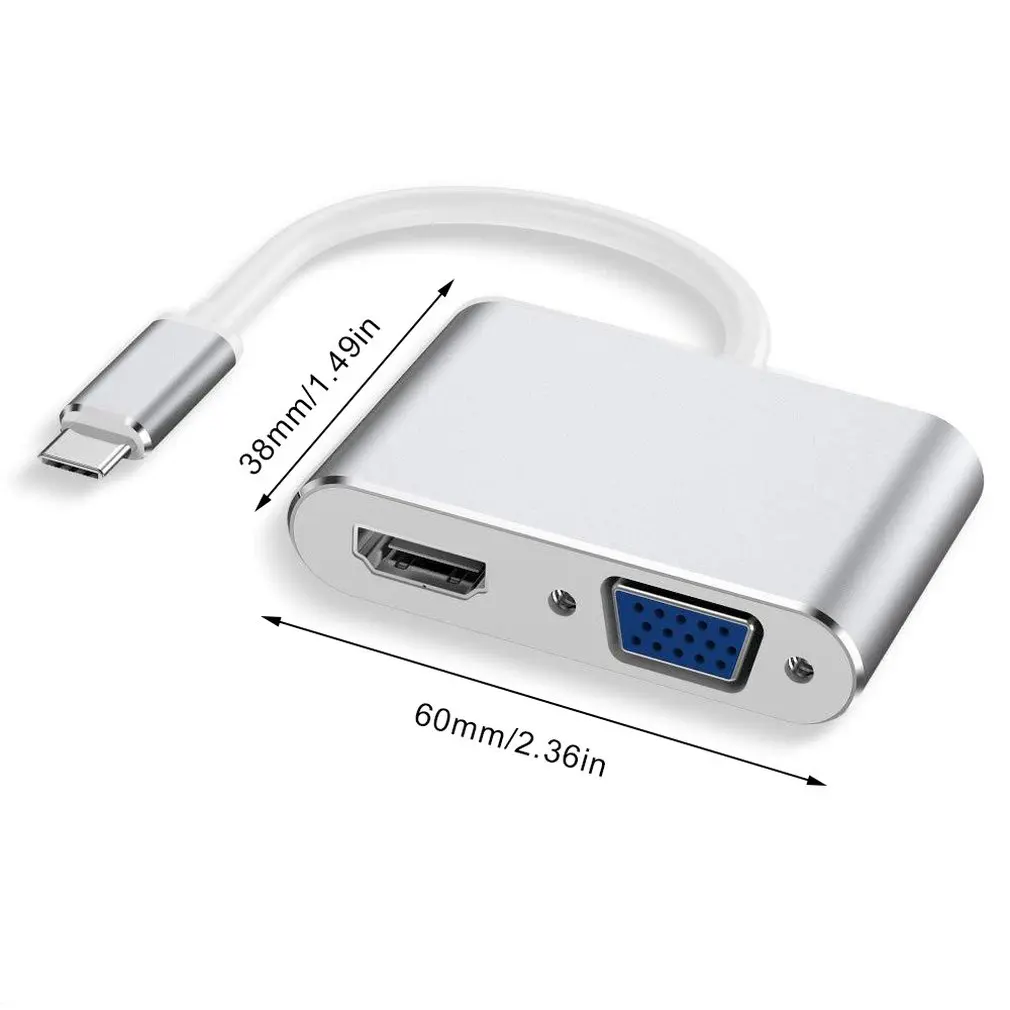 USB3.1type-c to hdmi vga Type-c to hdmi vga two-in-one converter Hub Adapter Converter Aluminum Alloy
USB3.1type-c to hdmi vga Type-c to hdmi vga two-in-one converter Hub Adapter Converter Aluminum Alloy