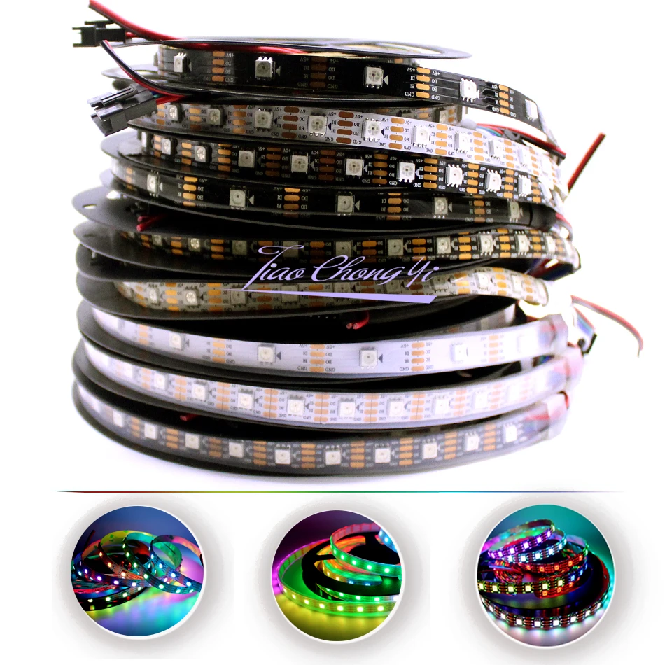 RGB-Лента светодиодная WS2813 (WS2812B Update) 5 в пост. Тока 30/60/144 пикселей/светодиодов/м |