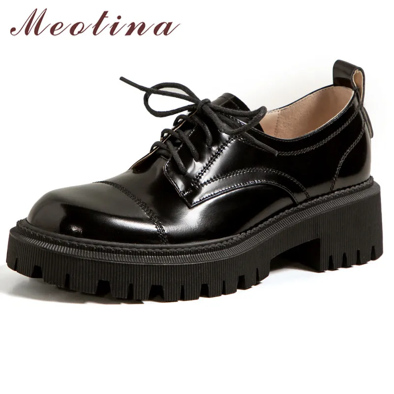 Meotina Thick Heels Pumps Women Natural Genuine Leather Platform High Heel Shoes Round Toe Lace Up Footwear Female Shoes Black
Meotina Thick Heels Pumps Women Natural Genuine Leather Platform High Heel Shoes Round Toe Lace Up Footwear Female Shoes Black