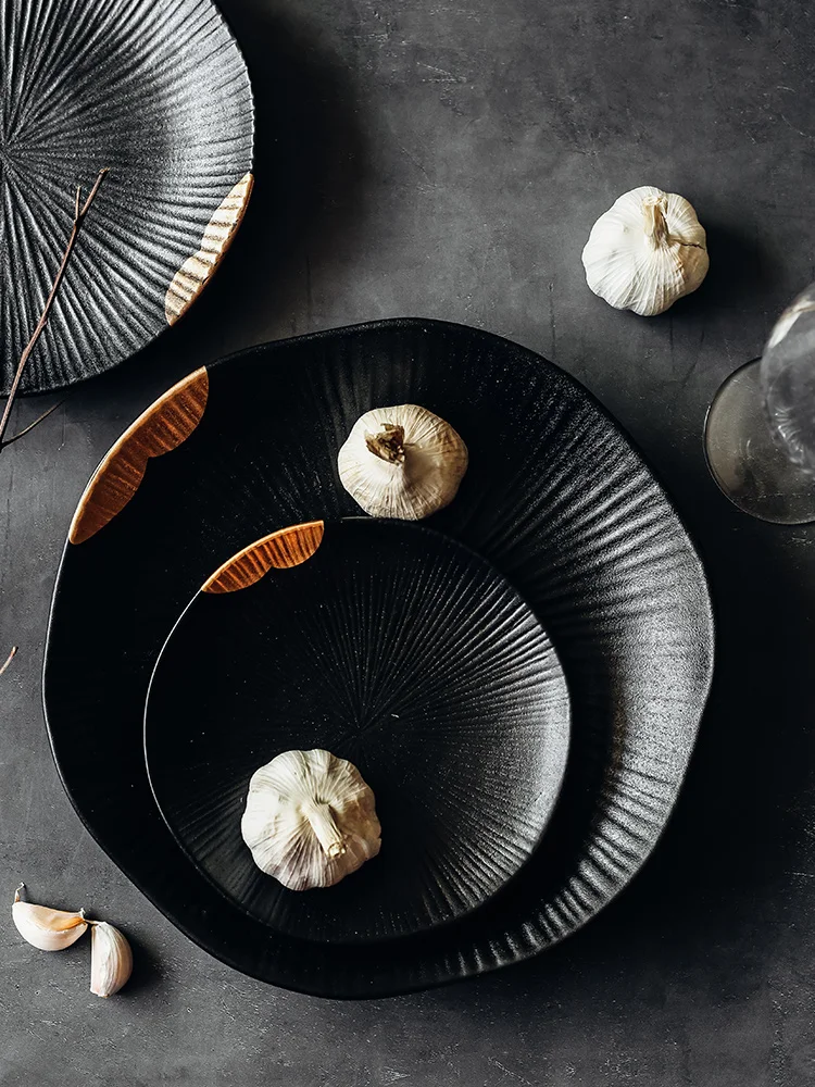 Ceramic Plate Creative Dishes Pynomic Black Cutlery Household Dinnerware Breakfast Plate Salad Fruit Western Plate Steak Plate
Ceramic Plate Creative Dishes Pynomic Black Cutlery Household Dinnerware Breakfast Plate Salad Fruit Western Plate Steak Plate