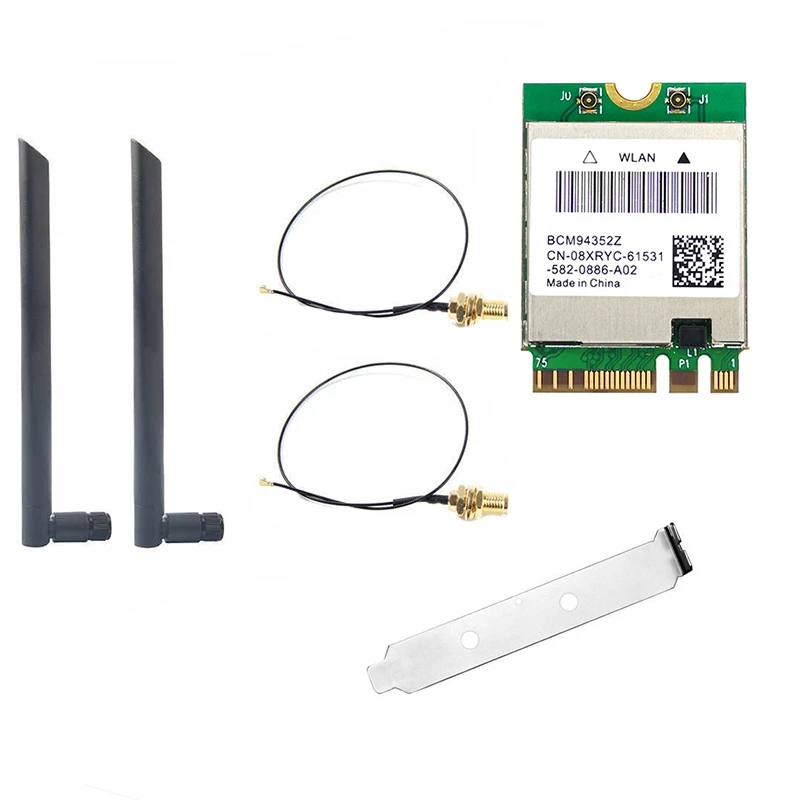 WiFi Card BCM94352Z 8DB SMA Antenna 1200Mbps M.2 NGFF 5G/2.4G Dual Band BT4.0 for Hackintosh MAC
WiFi Card BCM94352Z 8DB SMA Antenna 1200Mbps M.2 NGFF 5G/2.4G Dual Band BT4.0 for Hackintosh MAC