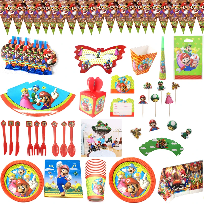 208pcs/lot Super Mari0 Bro Tablecloth Banner Birthday Party Flags Plates Cups Decorate Cupcake Toppers Boys Favors Hats Masks
208pcs/lot Super Mari0 Bro Tablecloth Banner Birthday Party Flags Plates Cups Decorate Cupcake Toppers Boys Favors Hats Masks