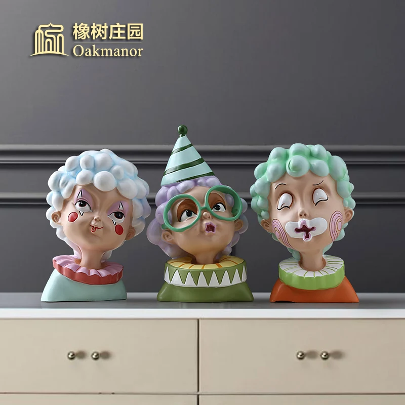 Creative Circus Clown Head Decoration Modern Decoration Of Living Room, Wine Cabinet And Tv Cabinet
Creative Circus Clown Head Decoration Modern Decoration Of Living Room, Wine Cabinet And Tv Cabinet