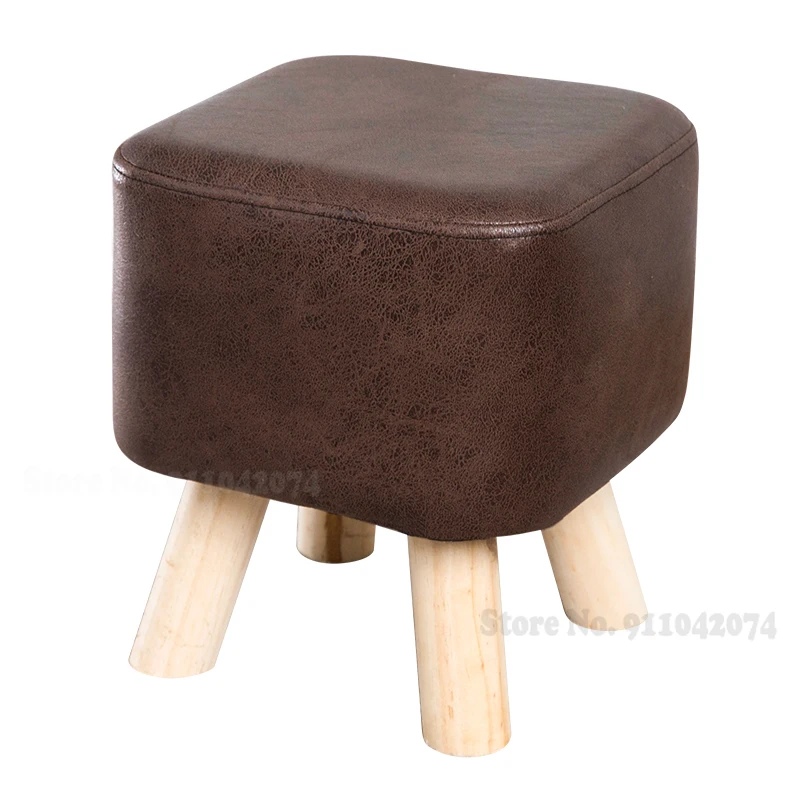 

Креативный стул из искусственной кожи, домашняя маленькая скамейка, сменные стулья для обуви, Детский круглый низкий стул, стул для ног, меб...