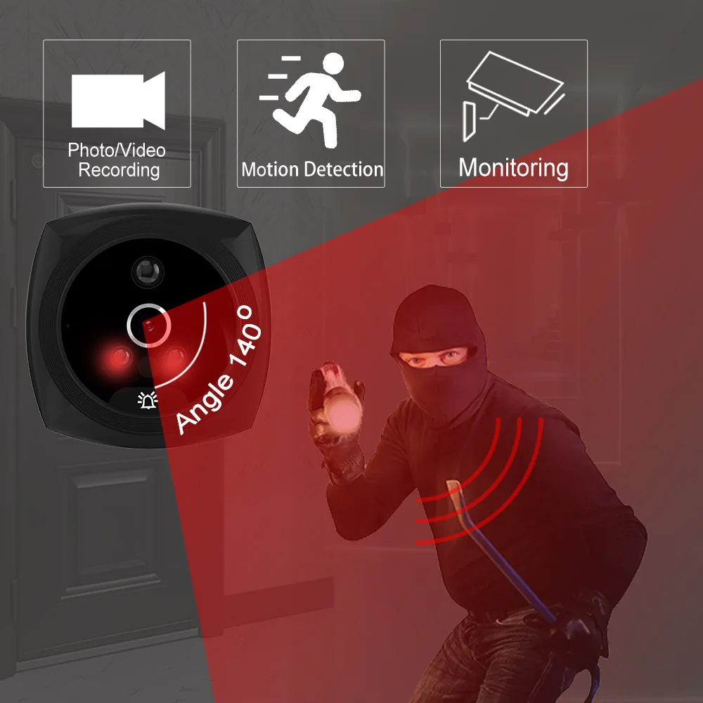 Видеодомофон Topvico с камерой на дверной звонок 4 1 дюйма | Безопасность и защита