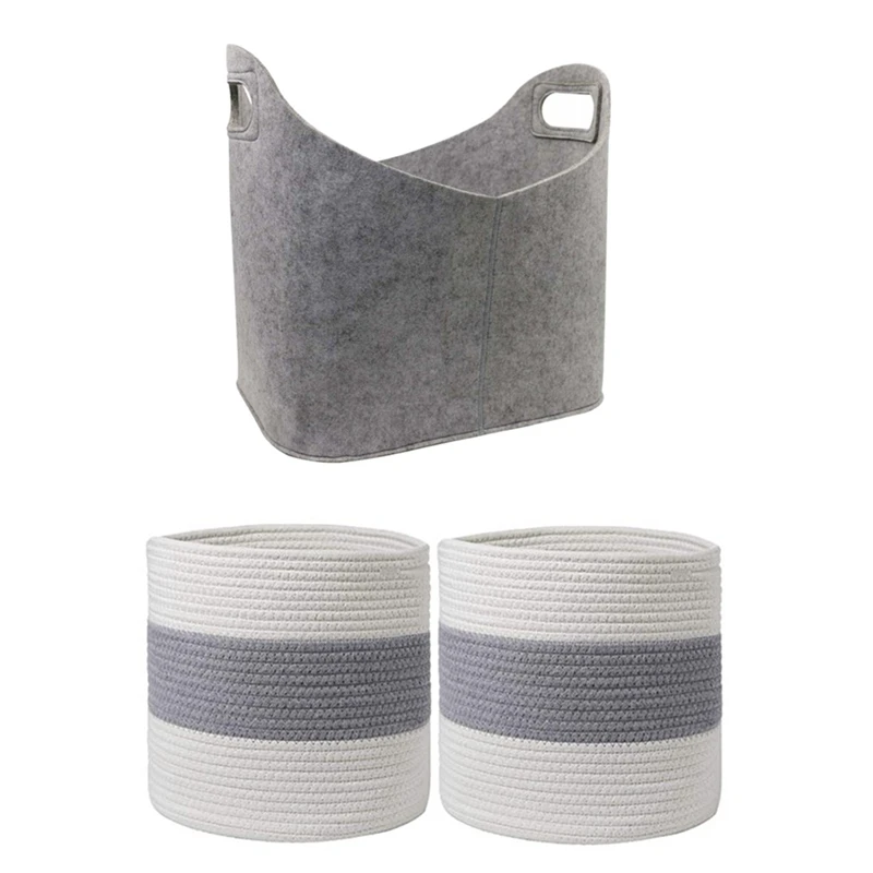 2Pcs Basket Felt Toy Book Foldable Storage Basket & 2Pcs Garden Pots Cotton Rope Plant Basket Woven Storage Basket
2Pcs Basket Felt Toy Book Foldable Storage Basket & 2Pcs Garden Pots Cotton Rope Plant Basket Woven Storage Basket