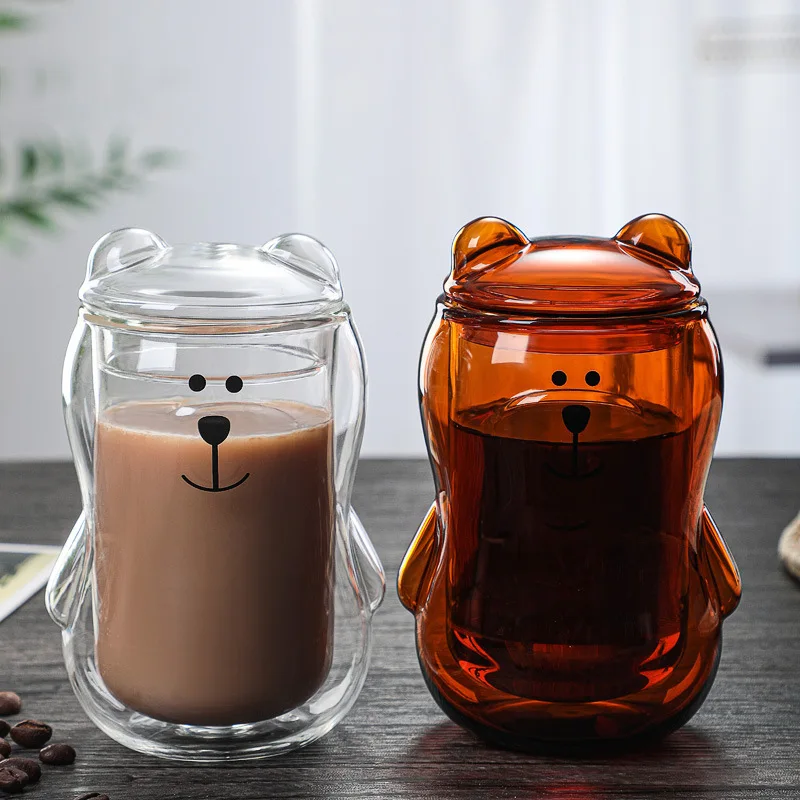 Kawaii 300ml 10.1oz Glass Double Walled Heat Insulated Brown Bear Espresso Tea Cup Coffee Mug Couples Gifts
Kawaii 300ml 10.1oz Glass Double Walled Heat Insulated Brown Bear Espresso Tea Cup Coffee Mug Couples Gifts