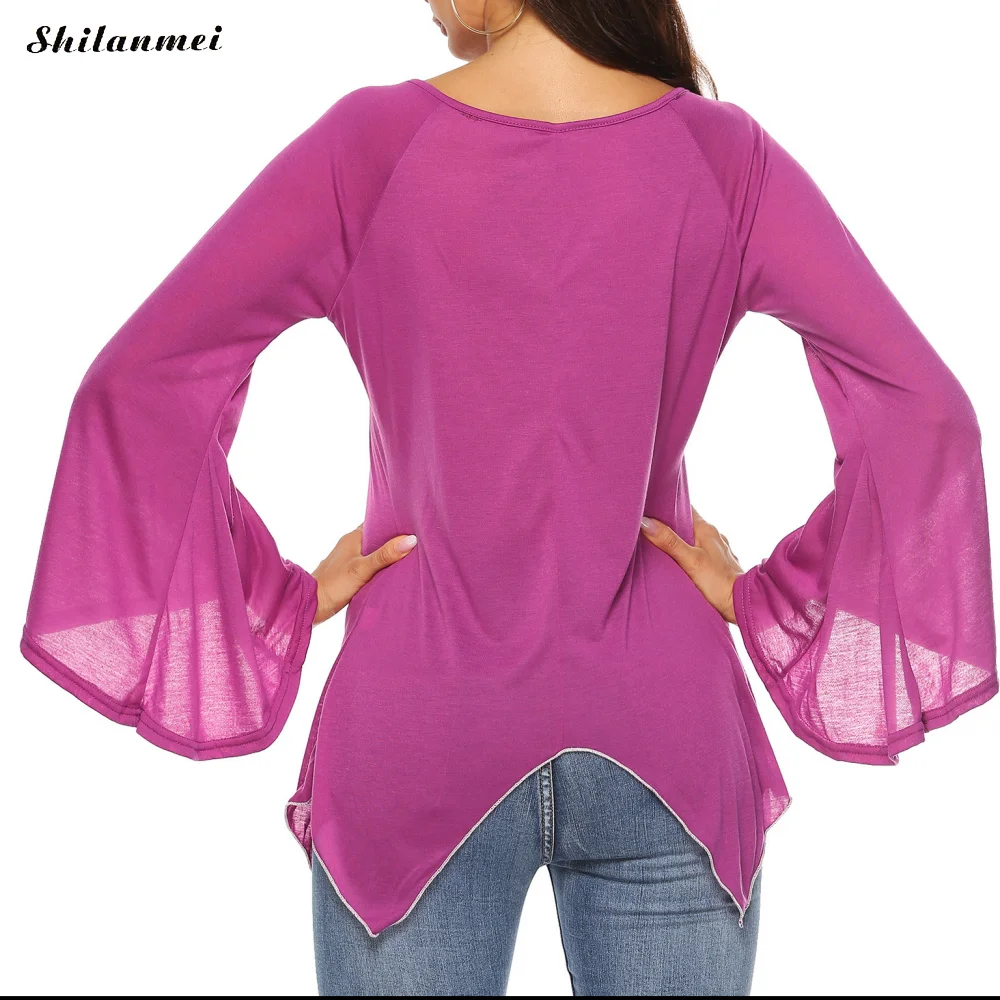 Fashion Flare Sleeve T-Shirts Women 2019 Autumn Irregular Casual Solid Tshirts Vintage Square Neck Elegant Female Tee Shirt
Fashion Flare Sleeve T-Shirts Women 2019 Autumn Irregular Casual Solid Tshirts Vintage Square Neck Elegant Female Tee Shirt