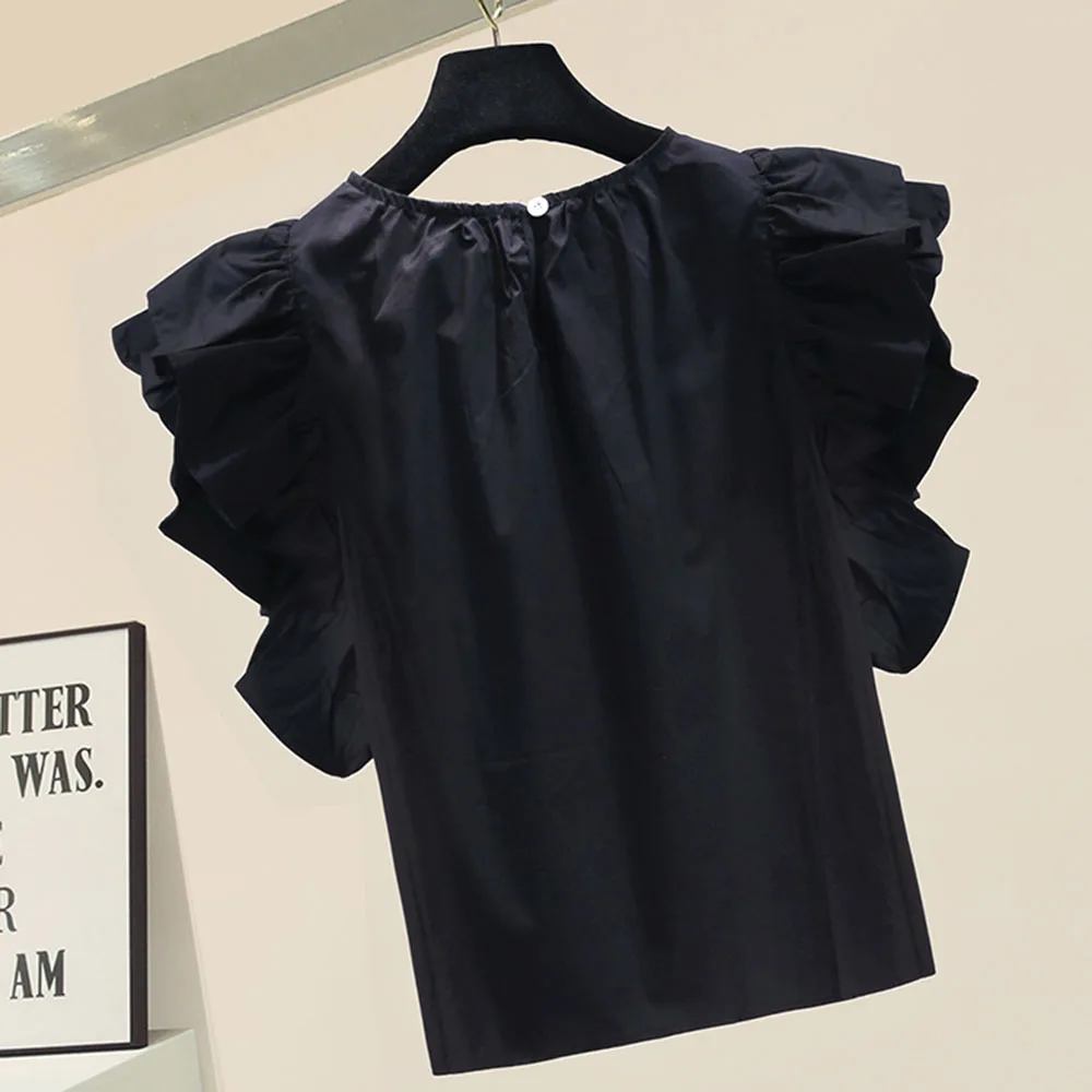 2021 Summer New Japanese Style Korean Fashion Women's Blouse Casual Retro Solid Color Round Neck Flying Sleeves Simplicity
2021 Summer New Japanese Style Korean Fashion Women's Blouse Casual Retro Solid Color Round Neck Flying Sleeves Simplicity
