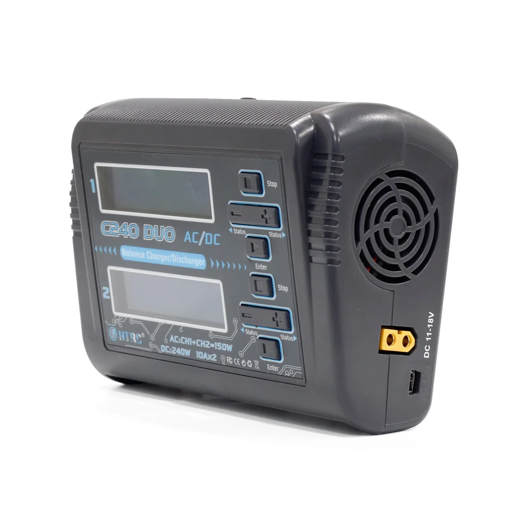Двухканальное балансирующее зарядное устройство HTRC C240 DUO AC 150 Вт DC 240 Вт 10Ax2 RC LiPo
Двухканальное балансирующее зарядное устройство HTRC C240 DUO AC 150 Вт DC 240 Вт 10Ax2 RC LiPo