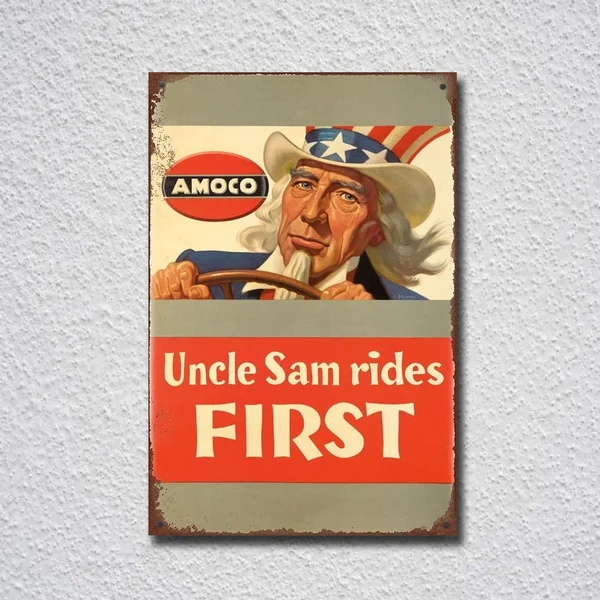 Amoco Uncle Sam First Rides Tin Sign Metal Sign Metal Poster Metal Decor Metal Painting Wall Sticker Wall Sign
Amoco Uncle Sam First Rides Tin Sign Metal Sign Metal Poster Metal Decor Metal Painting Wall Sticker Wall Sign