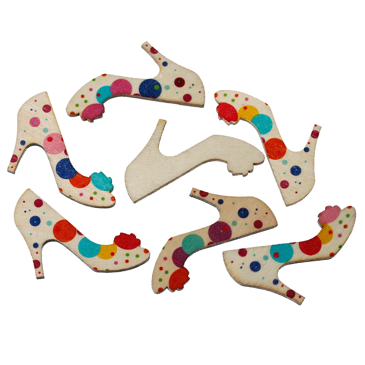 50 PCs Wood Embellishments Painting Scrapbooking High-heeled Shoes At Random Dot Pattern Sewing Tools For Craft Handmade DIY
50 PCs Wood Embellishments Painting Scrapbooking High-heeled Shoes At Random Dot Pattern Sewing Tools For Craft Handmade DIY