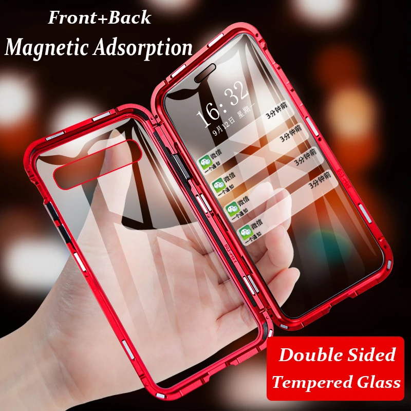 Double Sided Tempered Glass Cover 360 Full Metal Magnetic Case For Samsung Galaxy S9 S8 S10 Plus Note 9 8 10 Plus S10 5G Case
Double Sided Tempered Glass Cover 360 Full Metal Magnetic Case For Samsung Galaxy S9 S8 S10 Plus Note 9 8 10 Plus S10 5G Case