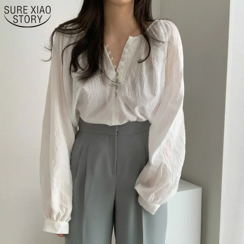 French Vintage White Long Sleeve Women's Shirts Cotton Loose Single-breasted Puff Sleeve Women's Blouse Overalls for Women 11021
French Vintage White Long Sleeve Women's Shirts Cotton Loose Single-breasted Puff Sleeve Women's Blouse Overalls for Women 11021