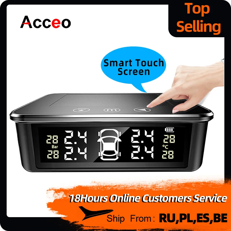 ACCEO K13 Auto Tire Pressure Monitoring Solar TPMS Tyre Alarm System with Touch Switch LCD Display Smart Car Temperature Warning
ACCEO K13 Auto Tire Pressure Monitoring Solar TPMS Tyre Alarm System with Touch Switch LCD Display Smart Car Temperature Warning