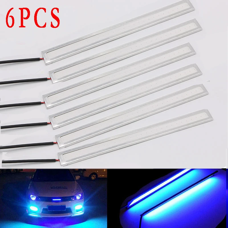 6pcs Waterproof Car DRL Fog LED Lights Strip Daytime Running COB Drive Lamp Blue 12000k Bright COB Daytime Running Light
6pcs Waterproof Car DRL Fog LED Lights Strip Daytime Running COB Drive Lamp Blue 12000k Bright COB Daytime Running Light
