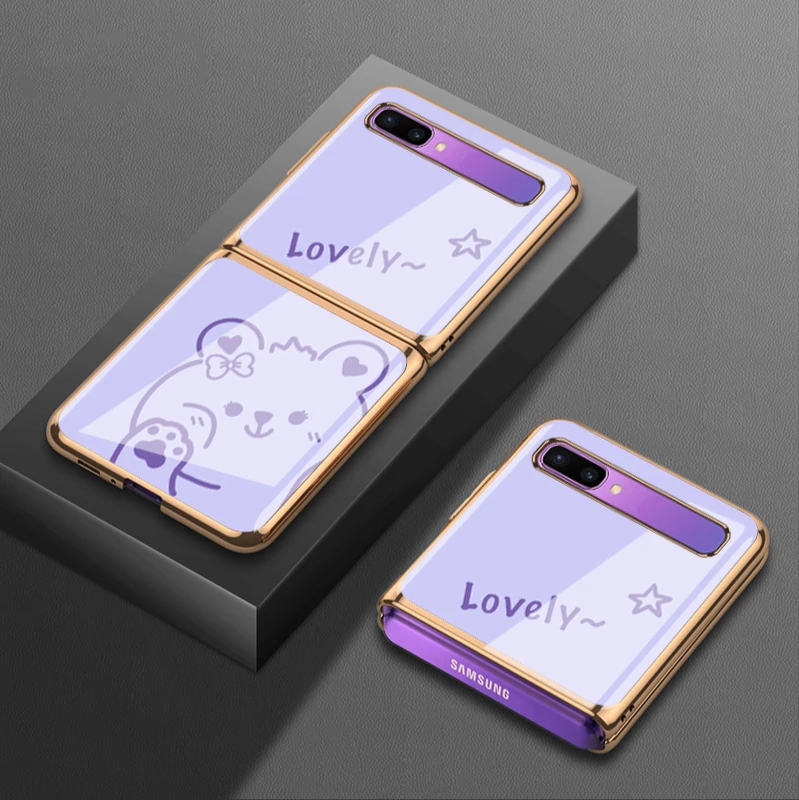 For Samsung zflip folding mobile phone case f7070 glass electroplating sm-f7000 anti falling f700n protective case bear
For Samsung zflip folding mobile phone case f7070 glass electroplating sm-f7000 anti falling f700n protective case bear