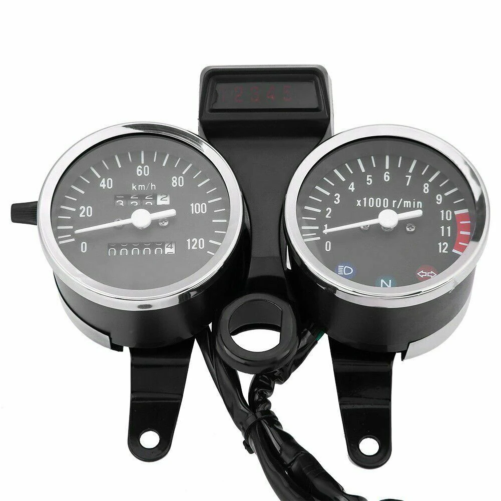 Цифровой счетчик скорости с двойным измерением, легкий в установке, с LED-дисплеем, одометр для мотоцикла Suzuki GN125.