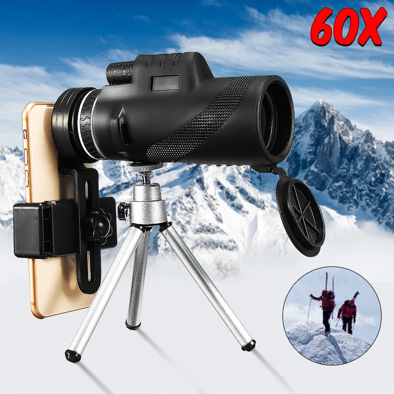 40X60 HD BAK4 Optical Lens Monocular Low Light Level Night Vision Waterproof Phone Telescope
40X60 HD BAK4 Optical Lens Monocular Low Light Level Night Vision Waterproof Phone Telescope