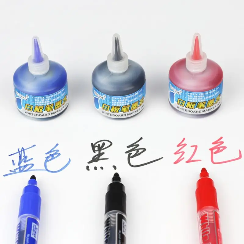 1 Bottle 50ml Refill Ink for Refilling Inks Whiteboard Marker Pen Black Red Blue 3 Colors School Office Supplies 
1 Bottle 50ml Refill Ink for Refilling Inks Whiteboard Marker Pen Black Red Blue 3 Colors School Office Supplies
