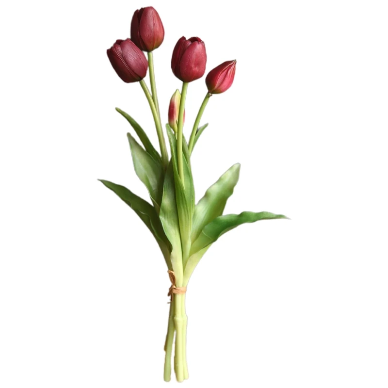 Artificial T ulip Bundle with 4 T ulips and 1 T ulip Buds
Artificial T ulip Bundle with 4 T ulips and 1 T ulip Buds