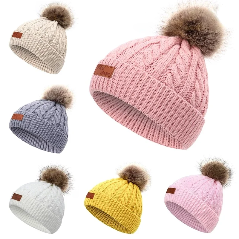 2021 New Baby Bonnet Kids Girls Boys Children's Winter Warm Knitted Hat Furry Balls Pompom Solid Beanie Cap Hats Hot SALE
2021 New Baby Bonnet Kids Girls Boys Children's Winter Warm Knitted Hat Furry Balls Pompom Solid Beanie Cap Hats Hot SALE