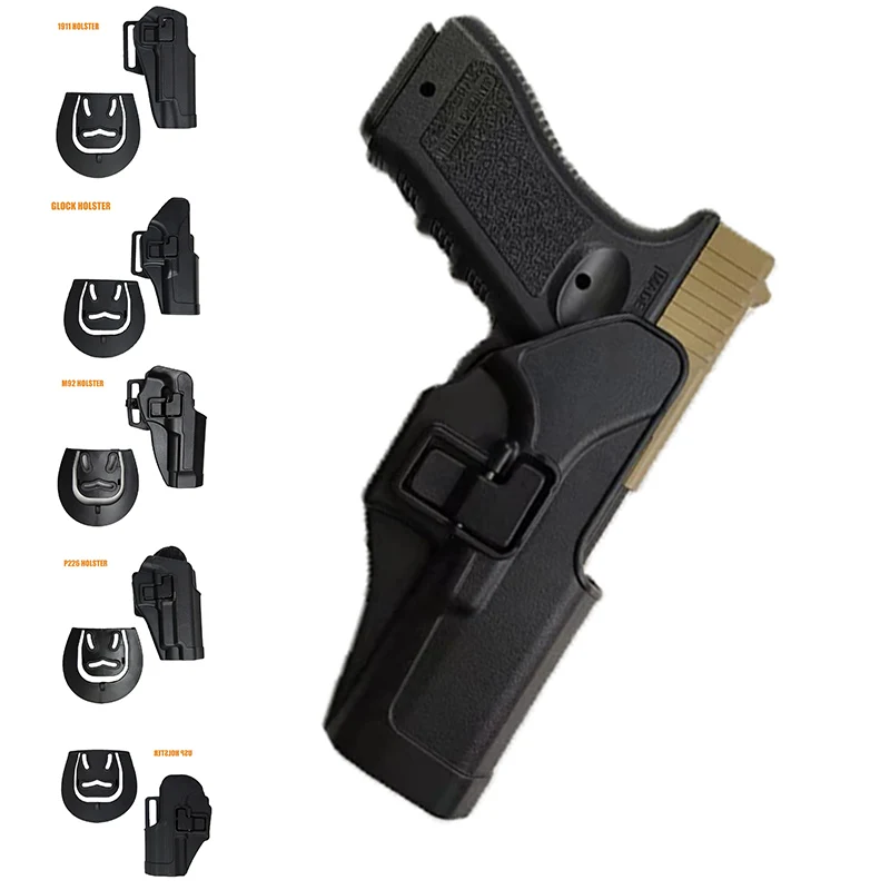 

Tactical Gun Holster For Glock 17 19 Beretta M9 Colt 1911 Sig Sauer P226 HK USP Airsoft Belt Holster General Hunting Pistol Case