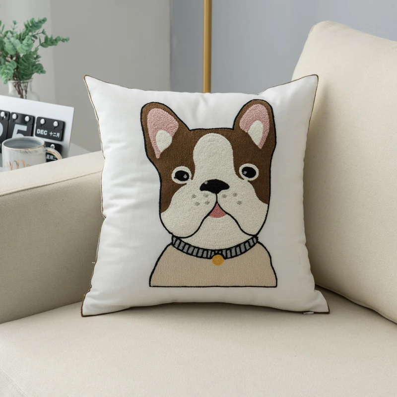 DUNXDECO Cushion Cover Decorative Pillow Case Modern Simple Bull Dog Cute Animal Cotton Thread Embroidery Bedding Sofa Coussin
DUNXDECO Cushion Cover Decorative Pillow Case Modern Simple Bull Dog Cute Animal Cotton Thread Embroidery Bedding Sofa Coussin
