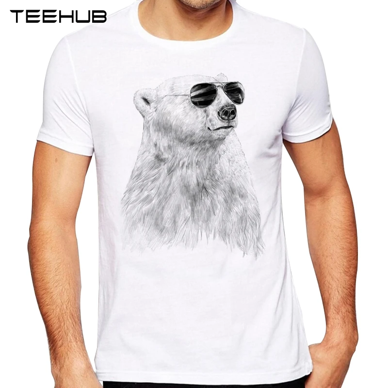 TEEHUB мужские новые модные очки с рисунком медведя топы коротким рукавом