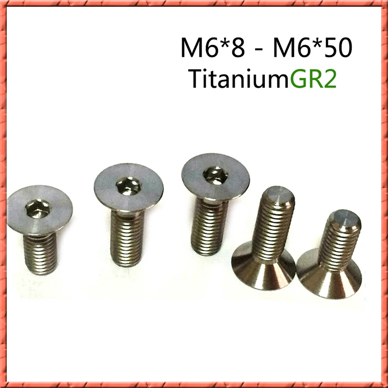 50pcs/lot M6*L din7991 Pure Titanium flat head countersunk socket screw titanium alloy small screw GR2 M6*8/10/12/16-35/40/45/50
50pcs/lot M6*L din7991 Pure Titanium flat head countersunk socket screw titanium alloy small screw GR2 M6*8/10/12/16-35/40/45/50